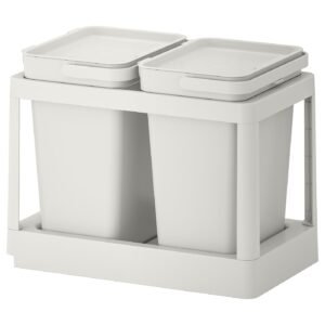 Recycling solution, with pull-out/light gray, 5 gallon