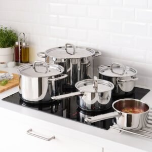Pot with lid, stainless steel, 5 qt