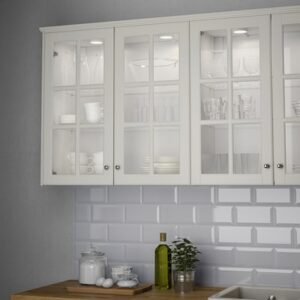 LED lighting with sensor, white/battery operated, 19 5/8 "