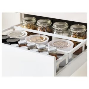 Wall cabinet with 2 glass doors, white Enköping/white wood effect, 30x15x40 "