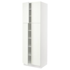 High cabinet with shelves/4 doors, white/Vallstena white, 30x24x90 "