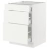 Base cabinet with 3 drawers, white/Vallstena white, 24x24x30 "